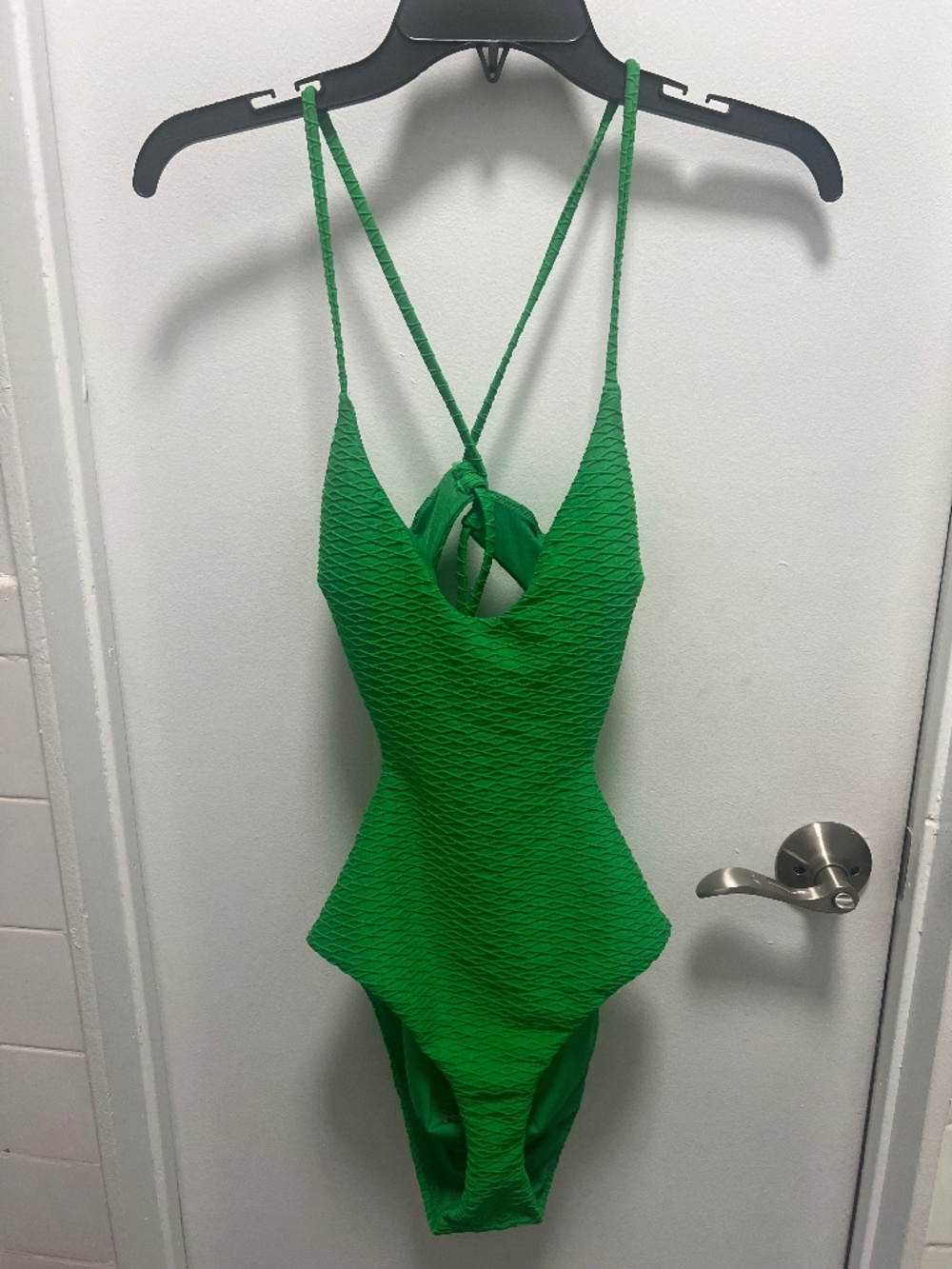Victoria's Secret Fishnet Green Side Cutout One Piece Swimsuit
